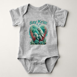 Adsible "say Krill" Whale Family Porträtt T Shirt