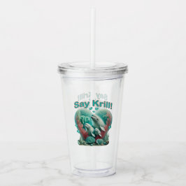 Adsible "say Krill" Whale Family Porträtt Take Away Mugg
