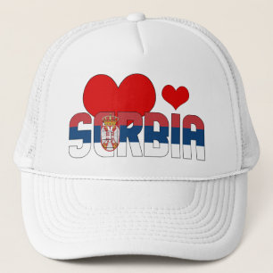 Adsible Serbien Flagga Hearts Patriotic Keps