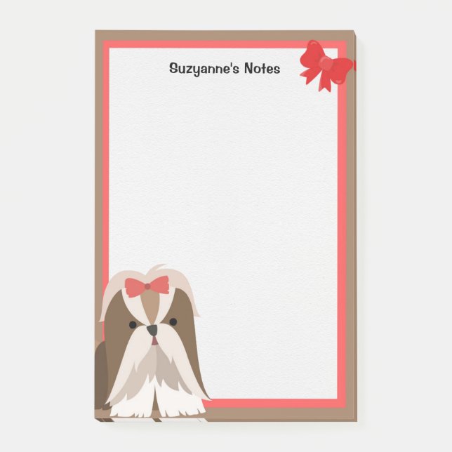 Adsible Shih TZu with Bow Post-it Block (Framsida)