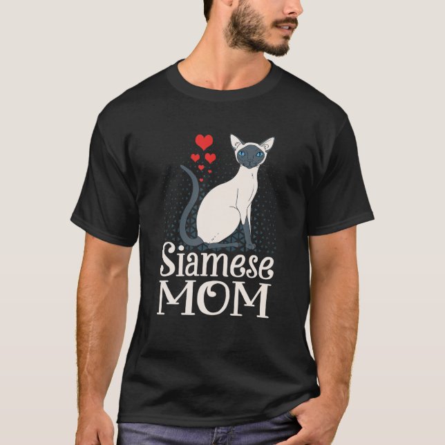 Adsible Siamese Mamma , Funny Siamese Cat Mamma Gi T Shirt (Framsida)