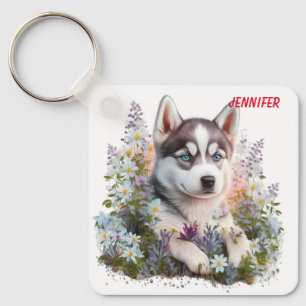 Adsible Siberian husky Puppy Hund Nyckelring