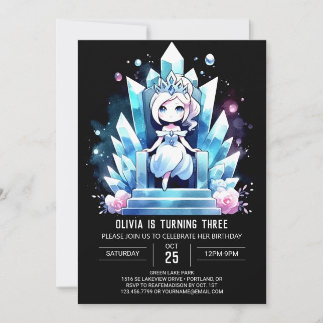 Adsible Simple Princess Birthday Inbjudningar (Framsida)