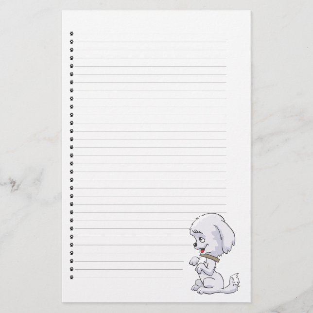 Adsible Sitta Up Puppy Led Stationery Brevpapper (Framsida)