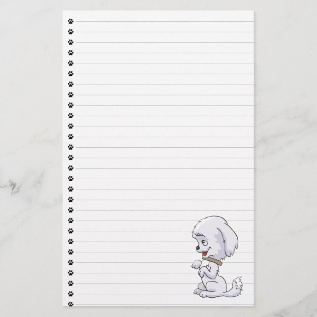 Adsible Sitta Up Puppy Led Stationery Brevpapper (Framsida)