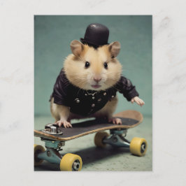 Adsible Skateboarding Hamster Vykort