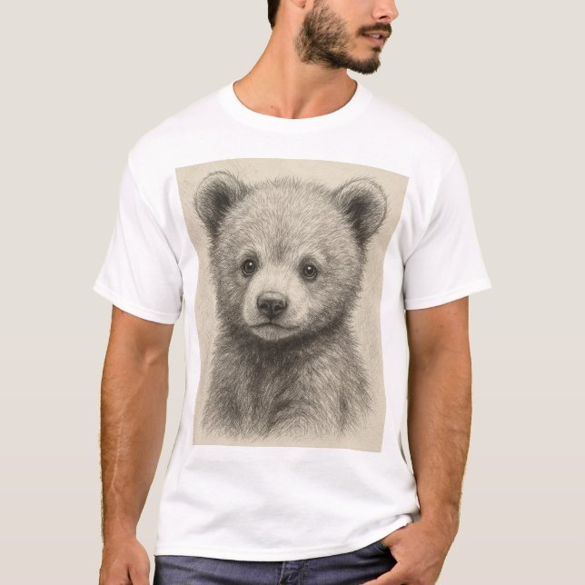 Adsible sketch Bear Unge T Shirt (Framsida)