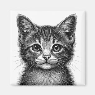 Adsible Sketch of Young Cat Magnet