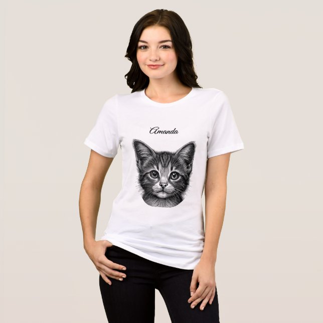 Adsible Sketch of Young Cat Personal T Shirt (Framsida Full)