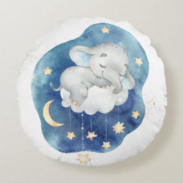 Adsible Sleeping Baby Elephant Stars Boy Nursery Rund Kudde