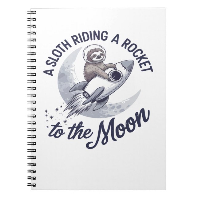 Adsible Sloth Astronaut Riding Anteckningsbok (Framsidan)