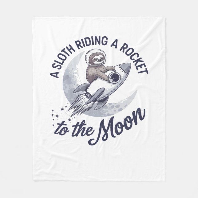 Adsible Sloth Astronaut Riding Fleecefilt (Framsidan)