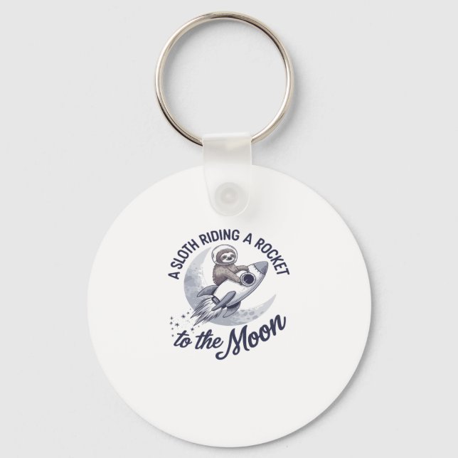Adsible Sloth Astronaut Riding Nyckelring (Framsida)