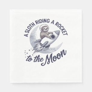 Adsible Sloth Astronaut Riding Pappersservett