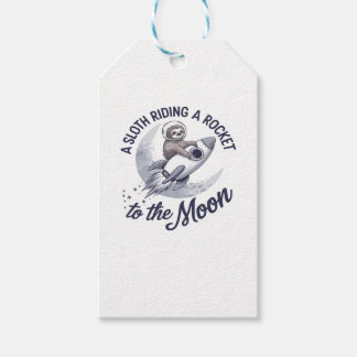 Adsible Sloth Astronaut Riding Presentetikett