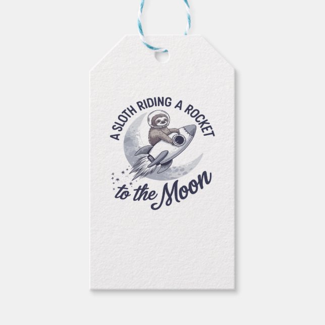 Adsible Sloth Astronaut Riding Presentetikett (Framsidan)