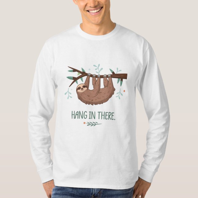 "Adsible Sloth Encouragement Graphic" T Shirt (Framsida)