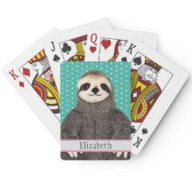 Adsible Sloth Teal Namn Kids Animal Colorful Cute