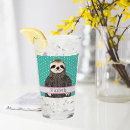 Adsible Sloth Teal Namn Kids Animal Glaskopp