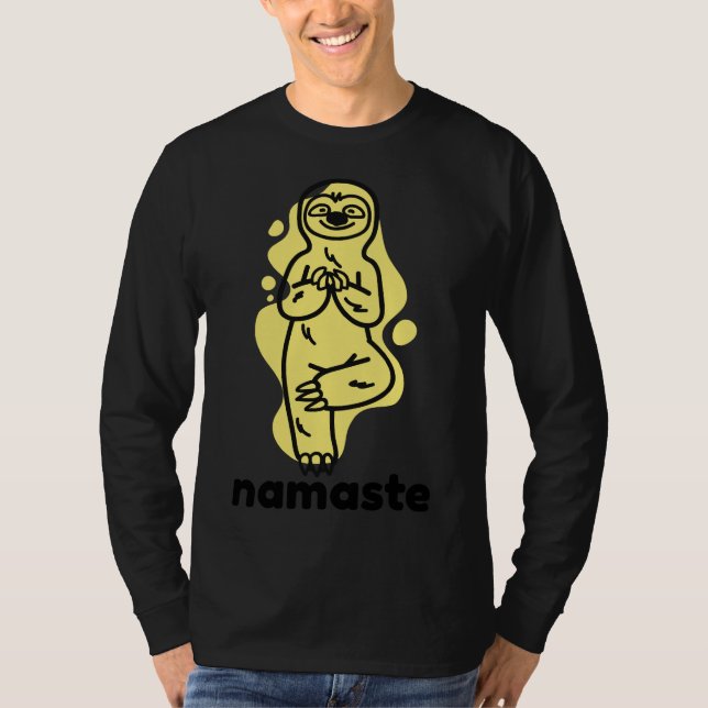 Adsible Sloth Yoga Pose T Shirt (Framsida)