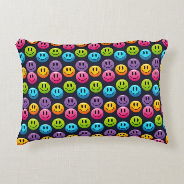 "Adsible Smile Emoji Mönster Collection" Prydnadskudde (Framsidan)