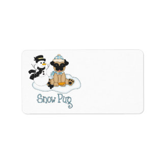 Adsible Snö Pug - Pug and Snkvinna Adressetikett