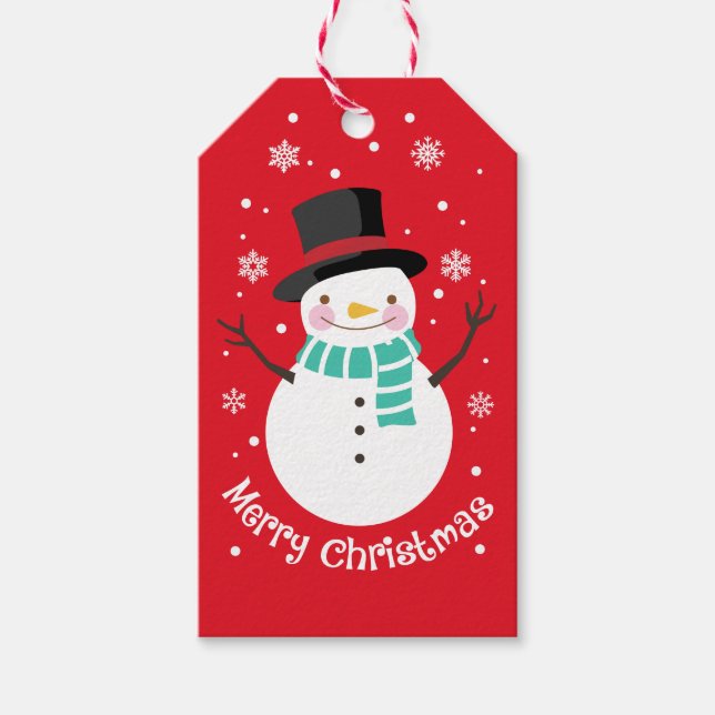 Adsible Snögubbe i Snö Presentetikett (Framsidan)