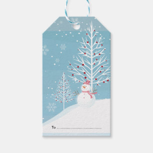 Adsible Snögubbe med Cap Presentetikett
