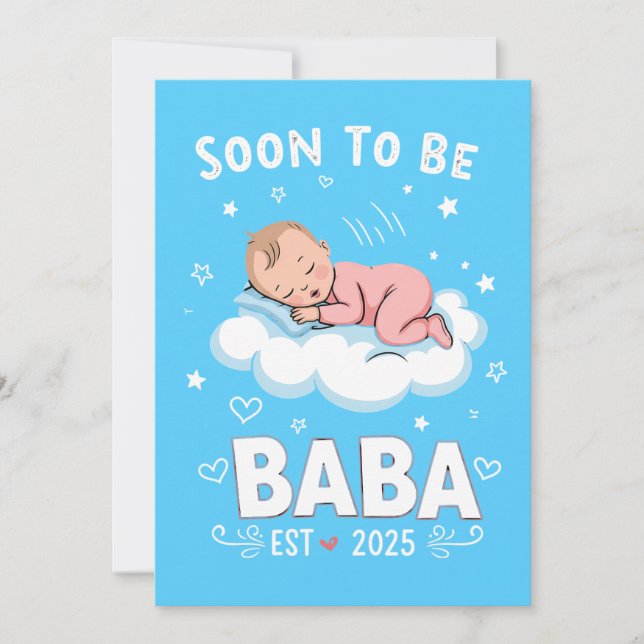 Adsible Soon to Be Baba - Gravid Announceme Julkort (Framsida)