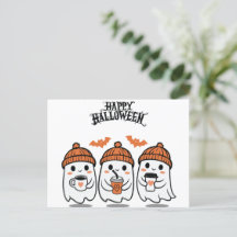 Adsible Spöken Halloween Postcard - Perfekt för S