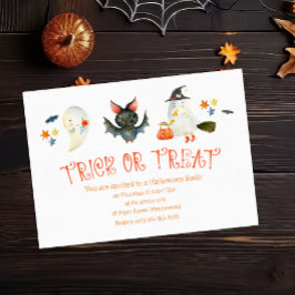 Adsible Spooky Friends "Bus eller godis" Halloween Inbjudningar