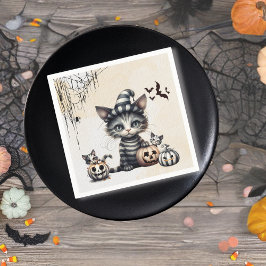 Adsible Spooky Halloween Kitten Pappersservett