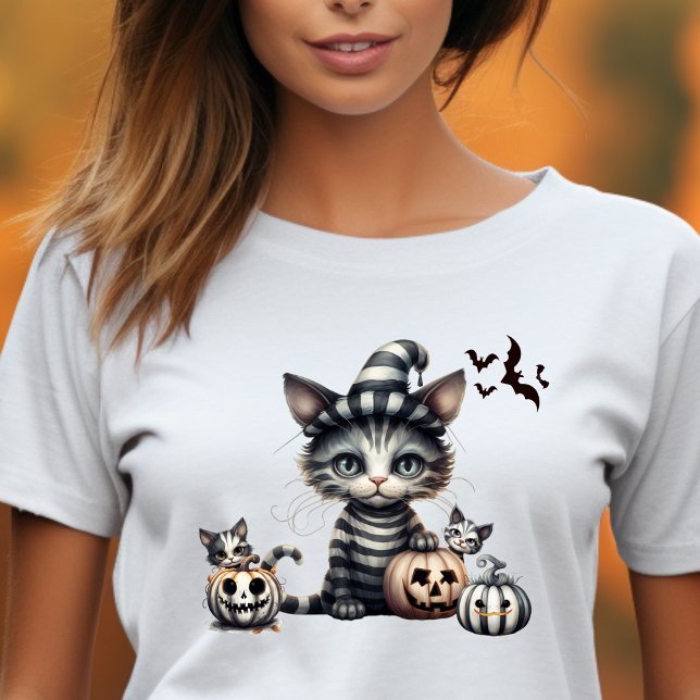 Adsible Spooky Halloween Kitten T Shirt (Skapare uppladdad)