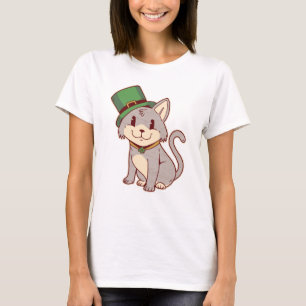 Adsible St. Patricks Cat T Shirt