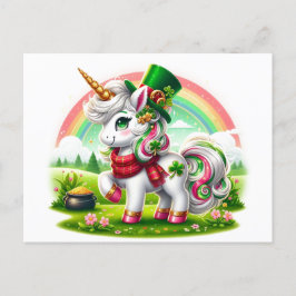 Adsible St. Patricks Day Unicorn Vykort