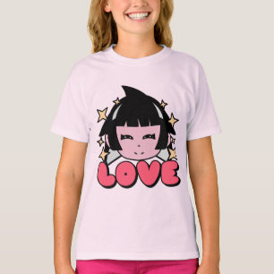 Adsible Starry-Eyed Girl in Rosa - KÄRLEK Tee