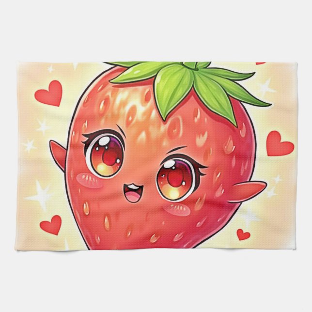 Adsible Sweet Strawberry Bliss Kökshandduk (Horisontell)