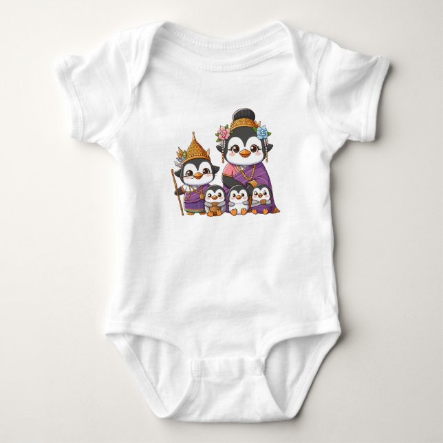 Adsible Thai Penguin Baby Bodykostym T Shirt (Framsida)