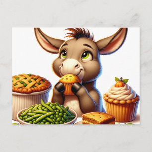 Adsible Thanksgiving Donkey Vykort