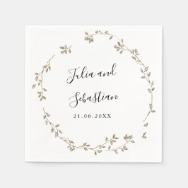 Adsible Tiny Grönt Löv bröllop monogram Pappersservett