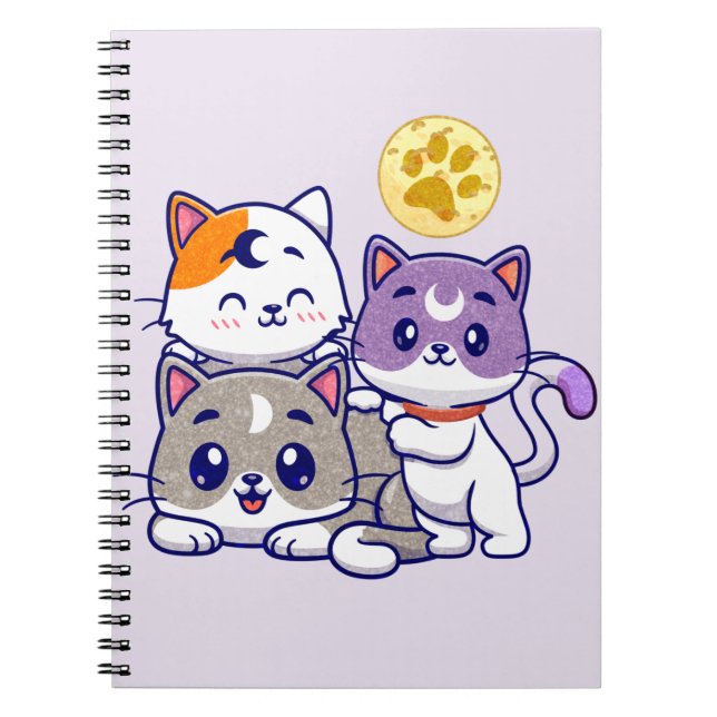 Adsible Trio - tre Cute Cats Anteckningsbok (Framsidan)