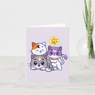 Adsible Trio - tre Cute Cats Anteckningskort