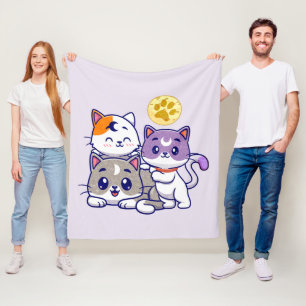 Adsible Trio - tre Cute Cats Fleecefilt