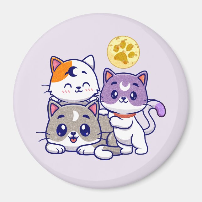 Adsible Trio - tre Cute Cats Magnet (Framsidan)