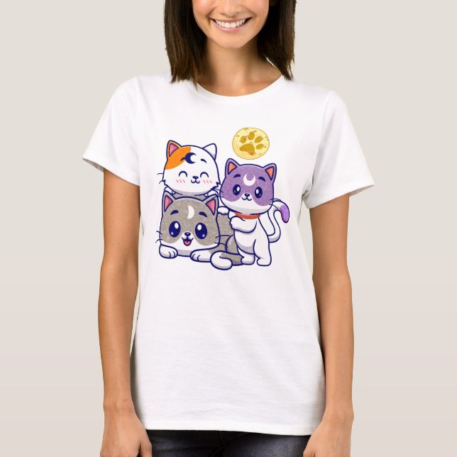 Adsible Trio - tre Cute Cats T Shirt (Framsida)