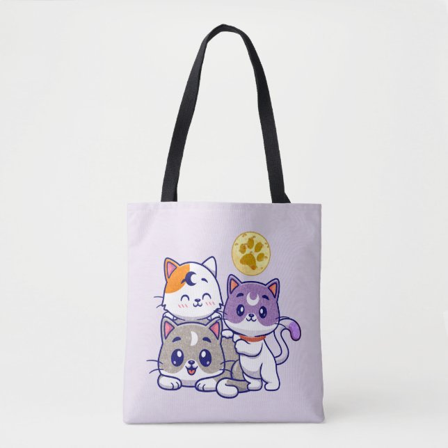 Adsible Trio - tre Cute Cats Tygkasse (Framsida)