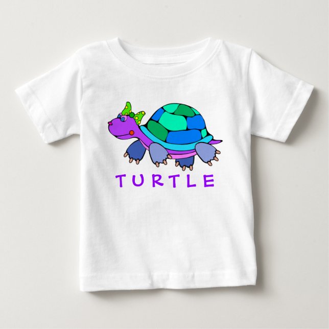 Adsible Turtle Colorful Småbarn T-shirt (Framsida)
