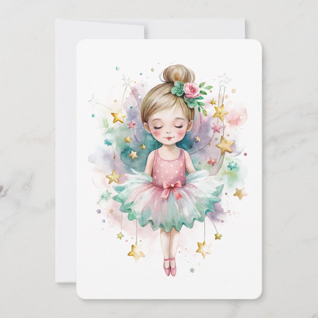 Adsible Tutu Girl Flat Helgdag Card Julkort (Framsida)