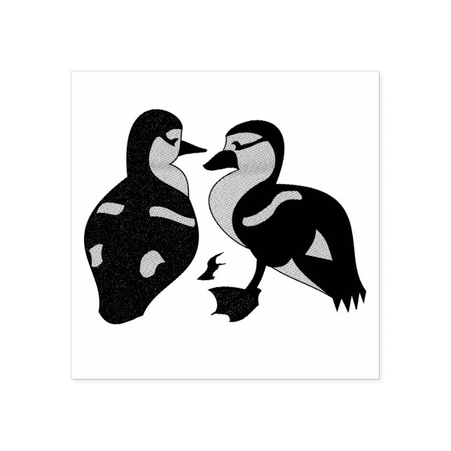 Adsible Twin Baby Duckling Huddling Tecknad Stämpel (Tryck)