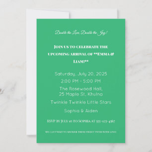 Adsible Twin Baby Shower-inbjudan Inbjudningar